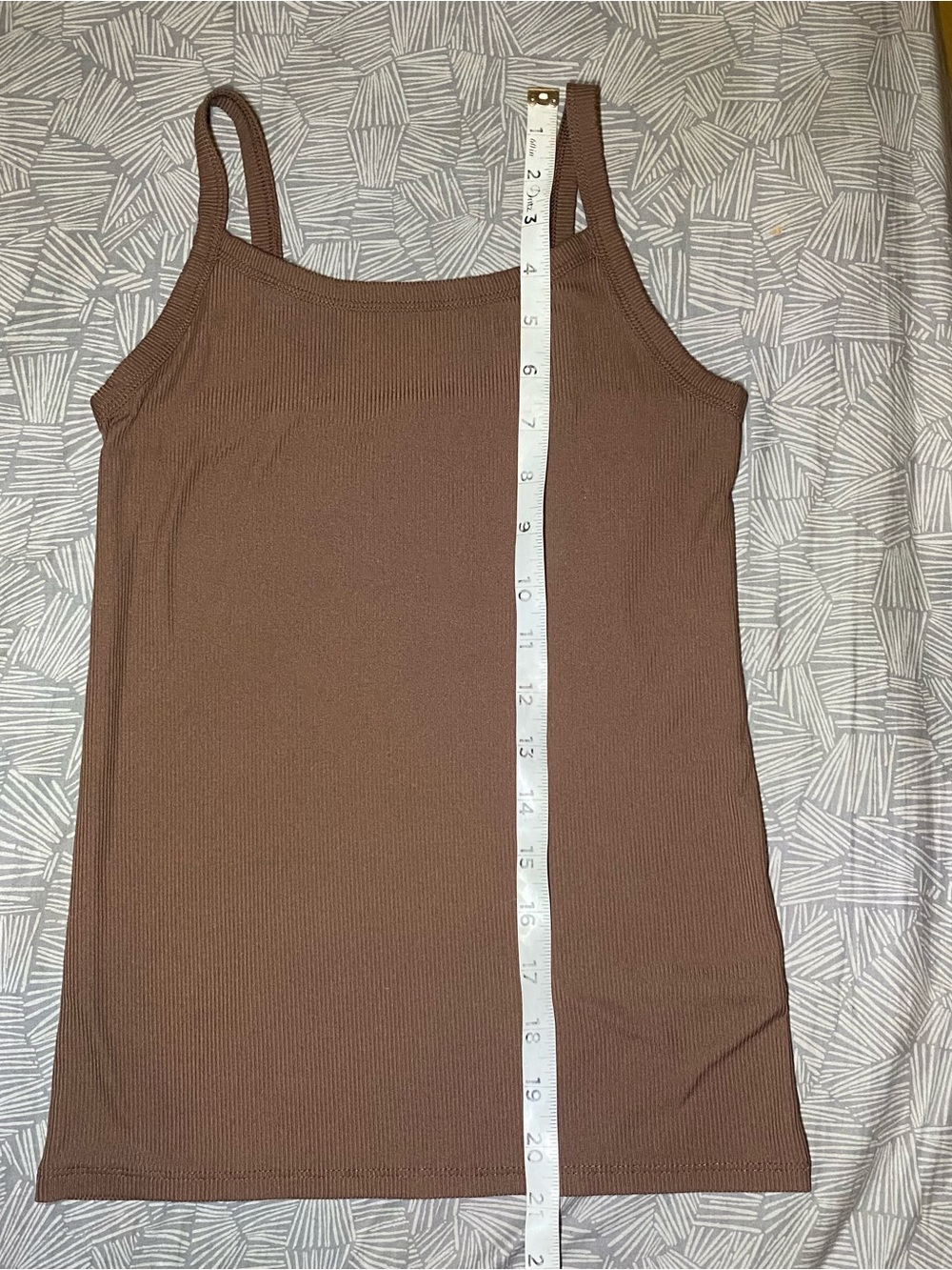 Everyday Ribbed Tank Top - Brown - Picture 4 of 4